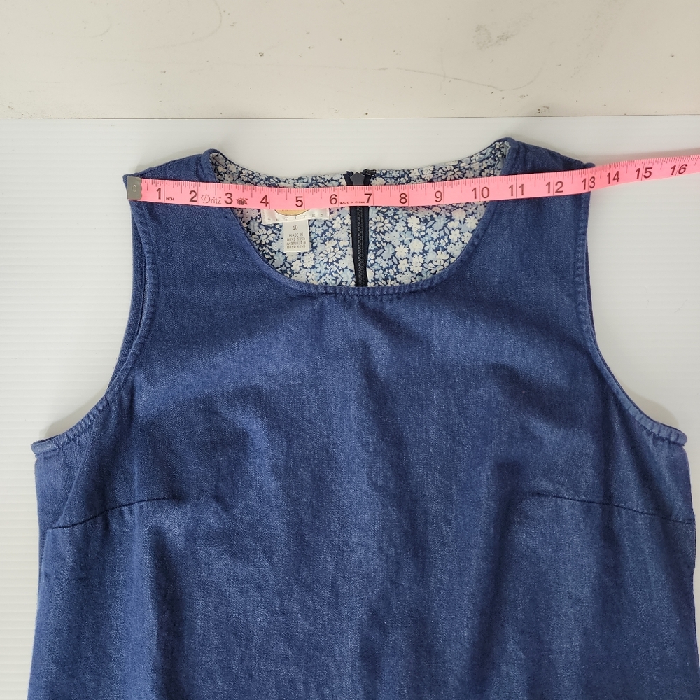 90's Vintage Talbots Chambray Sleeveless Midi Dre… - image 7
